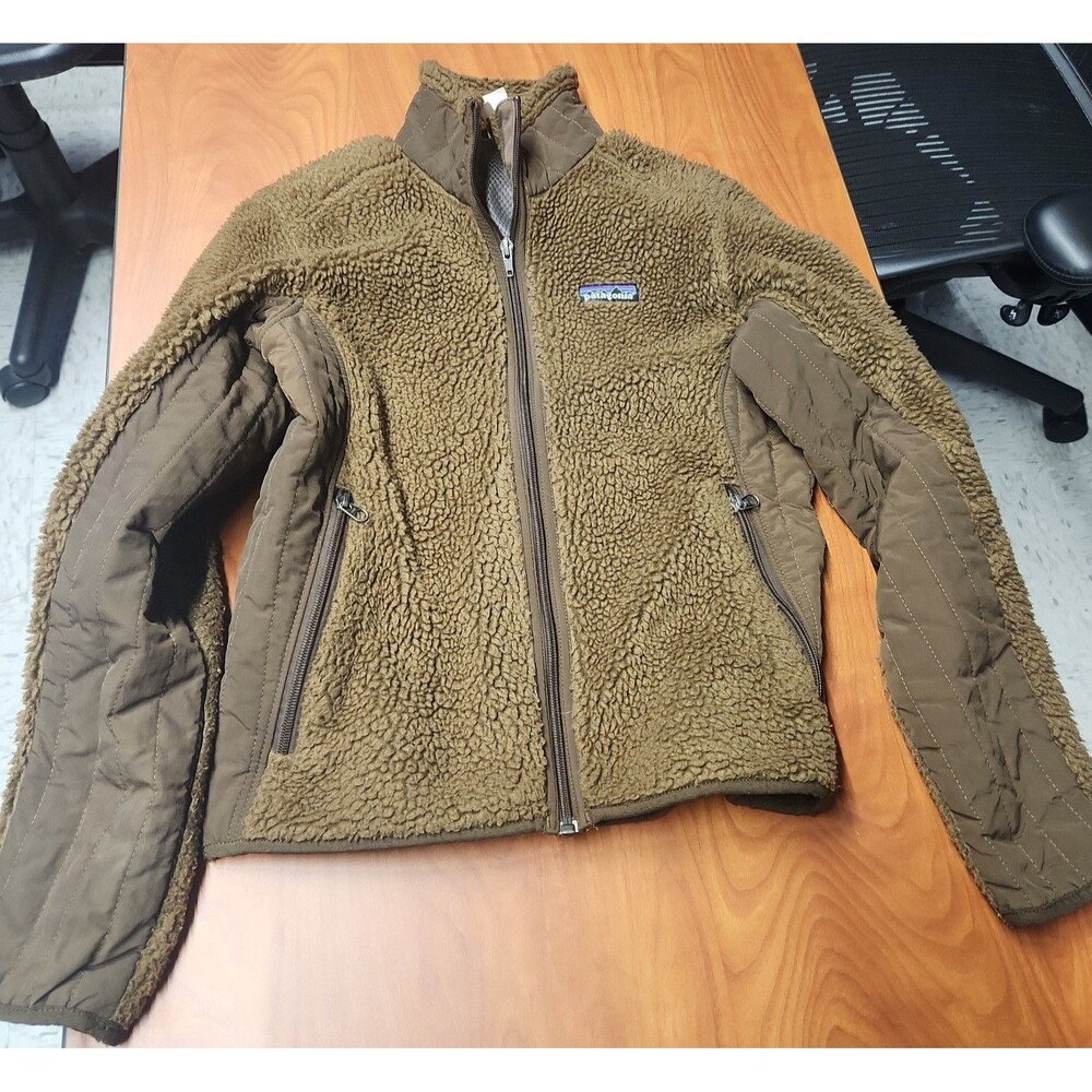Patagonia Women's Vintage Retro X Deep Pile Brown Fleece Full-Zip Jacket Size S
